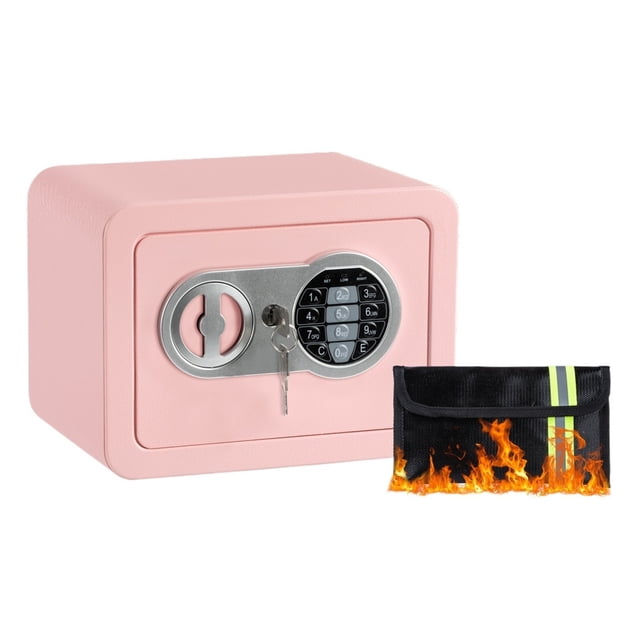 Fireproof Digital Safe Box for Home, Electronic Lock Security with Cash Bag