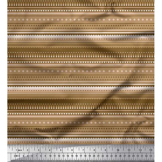 Soimoi Poly Georgette Fabric Stripe,Heart & Dot Texture Print Sewing Fabric Yard 52 Inch Wide