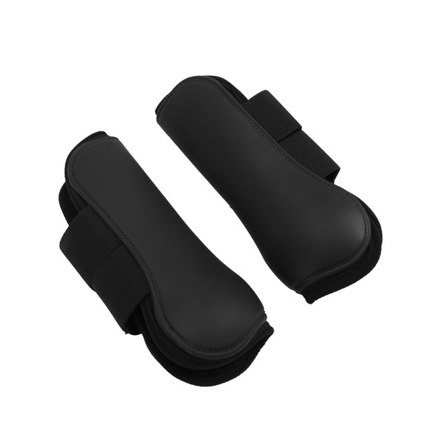 Horse Tendon Boots Set, Prevent Slipping Easy To Stick Horse Boot PU Shell Cushioning With Hook For Horses Black Front Legs