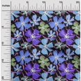 thumbnail image 2 of oneOone Polyester Spandex Purplish Blue Fabric Floral Sewing Craft Projects Fabric Prints By Yard 56 Inch Wide, 2 of 4