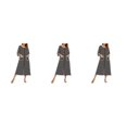 thumbnail image 1 of yingyy 1/2/3 Polyester Robe de Nuit pour Femmes Décontractée de Remplacement Col Rond Manches Longues Double Poche Respirante Peignoir de Maison Vêtement de Nuit Noir P 3 Pcs, 1 of 6