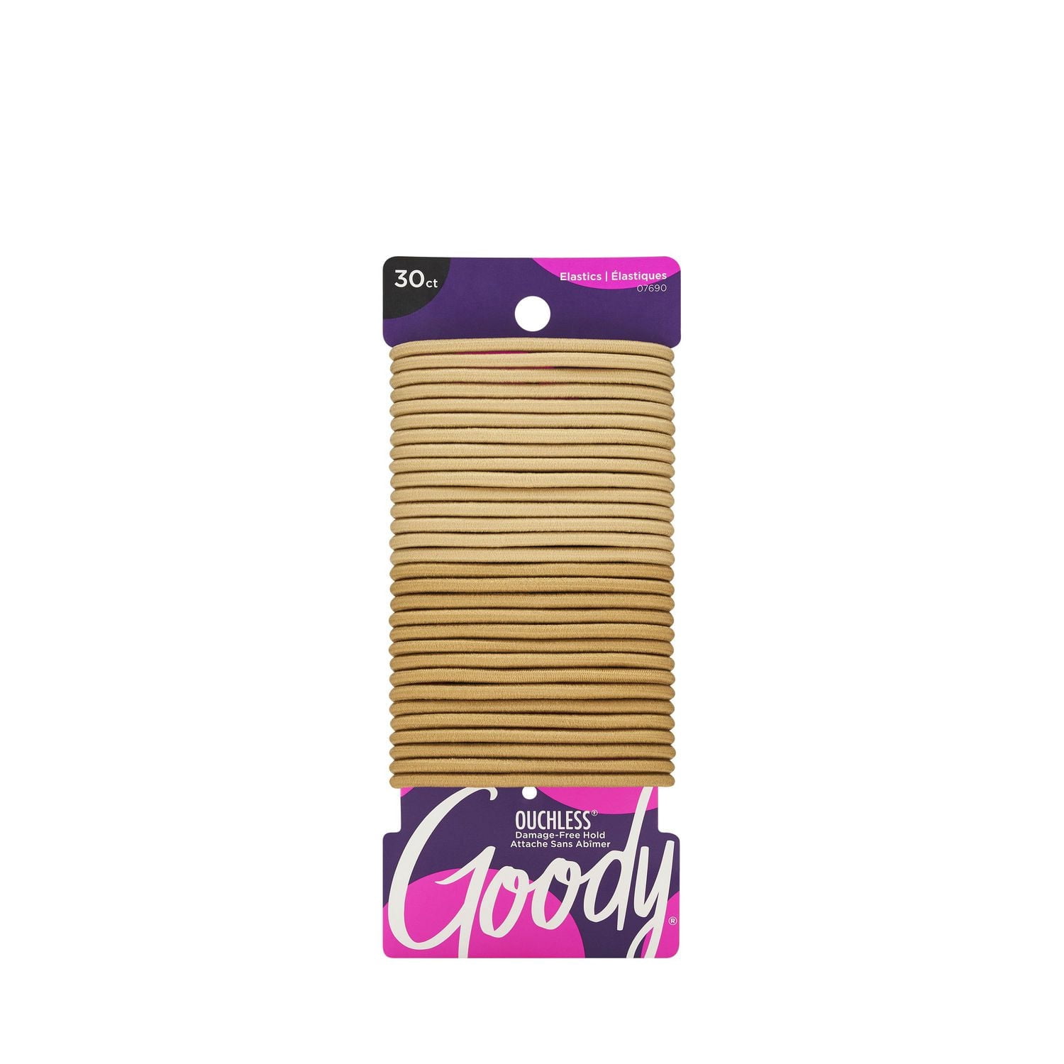 Goody Ouchless Blonde Hair Elastics - No Metal - Gentle Hair Ties - 30 Ct