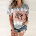 thumbnail image 2 of Pompotops Femmes Été Sexy Dégradé Print Femmes Régulières Manches Courtes Top, 2 of 5