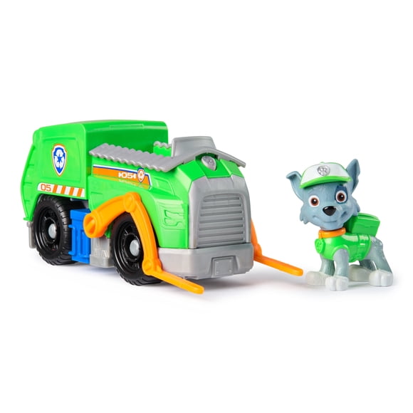 Pat'Patrouille, Camion de recyclage de Rocky, Véhicule avec figurine articulée à collectionner, jouets respectueux de la planète pour les garçons et les filles à partir de 3 ans