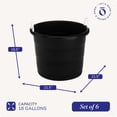 thumbnail image 4 of Homz 18 Gallon Utility Storage Bucket Tub with Rope Handles, Black, 6 Pack, 4 of 10