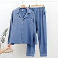 thumbnail image 1 of Gift TIMIFIS Mens Pajama Set Soft Long Sleeve Pajamas for men Lightweight Button Up Sleepwear Lounge Pjs Set With Pockets pring/Summer, 1 of 3