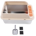 thumbnail image 2 of Large Metal Litter Box, Stainless Steel High Sided Kitty Litter Tray Non Stick Metal Kitty Litter Box for Kitten Medium Cats, 2 of 7