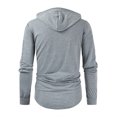 thumbnail image 4 of FAIWAD Men's Long Sleeve Drawstring Sweatshirts Drop Shoulder Zip Hooded Sweatshirts Trendy Spring Tops, 4 of 5