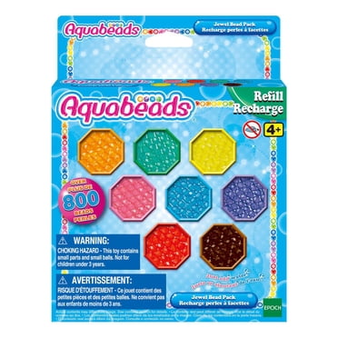 Aquabeads Jewel Bead Pack, Arts & Crafts Bead Refill Kit for Children - over 800 jewel beads in 8 colors