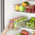 thumbnail image 2 of Refrigerator Organizer Bins - 1Pcs Clear Plastic Bins For Fridge, Freezer, Kitchen Cabinet, Pantry Organization, Bpa Free Fridge Organizer, 12.5" Long, Clear, 2 of 7