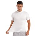 thumbnail image 3 of MSemis 3 Pack Men's Casual Mock Turtleneck Pullover Tops Short Sleeve Slim Fit T-Shirts Basic Solid Color Tees White M, 3 of 7