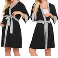 thumbnail image 3 of Clearance & Promo,Maternity Robes, Nursing Home Wear, Soft Terry Fabric, Color Matching, Postpartum Comfort, Easy Nursing Access, Quick Dry, Breathable, for Mom, Maternity Sleepwear Timeless Style, 3 of 7