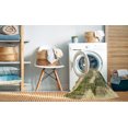 thumbnail image 2 of Ahgly Company Tapis d'Intérieur Lavable en Machine Carré Abstrait Brun Gingembre Vert, 4 Pieds Carré, 2 of 7