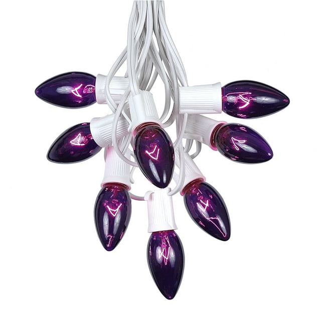 Novelty Lights 100' C9 Purple Incandescent Christmas String Light Set