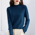 thumbnail image 2 of 2025 Femmes Pur Manches Longues Manches Longues Hauts pour Femmes Col Rond Doux Chaud Long pour Hommes Chandail Tricot Automne, 2 of 4