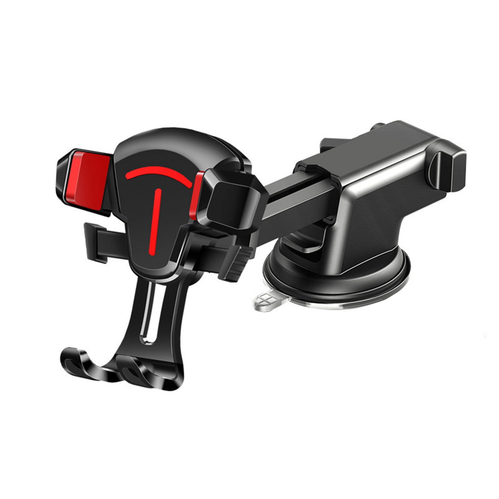 Car Phone Mount with 360 Degree Adjustable Head, Air Conditioner Vent Clip and Suction Cup, Compatible with All Smartphones