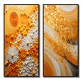 thumbnail image 2 of Designart "Color landscape Abstract Saffron I" Abstract Botanicals Framed Wall Art Set Of 2 - Yellow Floral Framed Wall Art Set Of 2, 2 of 6