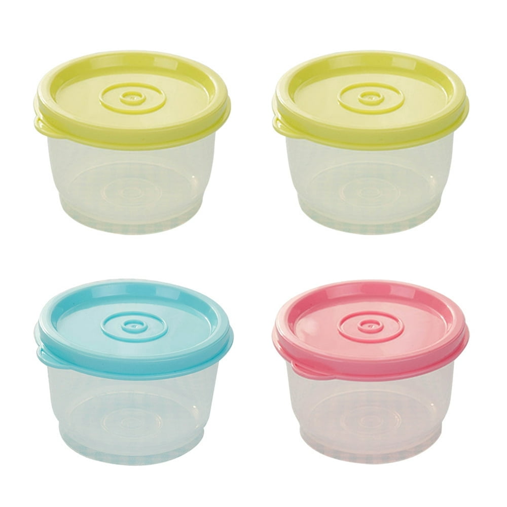 QUTETN 4 Pcs Freezer Safe Containers Microwavable Food Box Plastic with Lids Lunch Small