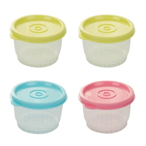 QUTETN 4 Pcs Freezer Safe Containers Microwavable Food Box Plastic with Lids Lunch Small