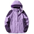 thumbnail image 2 of Imperméable à Capuche pour Femmes, Manteau de Pluie d'Extérieur à une Seule Couche, Ensemble Décontracté à Revers, Fermeture Éclair, Coupe Ample, Haut Doux, Manteau à Capuche, Coupe-Vent d'Extérieur, Veste en Liquidation, 2 of 4