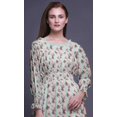 thumbnail image 5 of Bimba Robe Maxi à Volants pour Femmes, Manches Bishop, Col Rond, Taille Smockée - Grande, 5 of 5