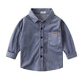 thumbnail image 1 of Yuyuzo Boys Toddler Clothes Long Sleeve Lapel Collared Button down Shirts Baby Fall Solid Color Jackets with Pockets, 1 of 4