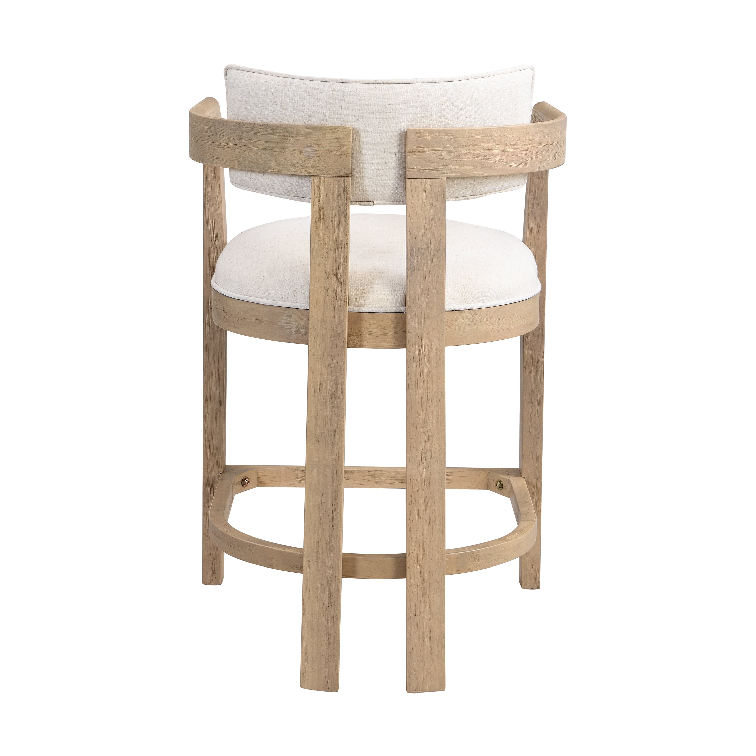 Tabourets de bar Noble House, hauteur de comptoir 66 cm, ensemble de 2, rembourrés avec dossier incurvé en bois massif, beige et frêne naturel