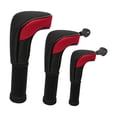 thumbnail image 1 of 3Pcs Mesh Golf Club covers with No. Tag Driver Fairway Woods Headcover Red, 1 of 7