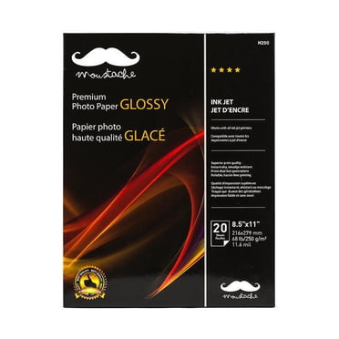 Moustache Premium Photo Paper 8.5" x 11", 20 Sheets, Glossy, Inkjet glossy photo paper