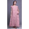 thumbnail image 4 of Bimba Robe Longue Maxi Imprimée pour Femmes en Rayonne, Chemise de Nuit à Manches Courtes, 4 of 4