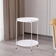 thumbnail image 4 of EGNMCR Scandinavian Small Tea Table Iron Sofa Side Table High Strength Plastic Small Corner Table Modern Concise Living Room Bedroom Small Round Table Plastic Double Disc Small Coffee Table, 4 of 6