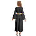 thumbnail image 2 of iiniim Robe d'Ange d'Halloween pour Filles à Manches Longues, Bordure Dorée, Déesses de Princesse, Toge, Robe de Fête, Louange, Noir 14, 2 of 6