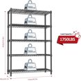 thumbnail image 3 of M MZG 5 Tiers Metal Wire Shelving Unit Storage Rack, Dimensions: 45.3"W x 15.8"D x 70.4"H, Black, 3 of 7