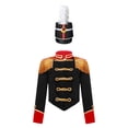 thumbnail image 1 of TiaoBug Kids Boys Girls Circus Ringmaster Costumes Drum Majorette Jacket Tops Marching Band Team Uniforms Black 8, 1 of 7