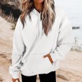 thumbnail image 2 of Timegard Hoodies for Women Drawstring Long Sleeve Sweatshirts Pullover Fall Winter Solid Color Tops, 2 of 5