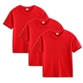 thumbnail image 1 of Plebaso Lot de 3 T-Shirts en Coton pour Enfants, Manches Courtes, Col Rond, Chandails Décontractés Unis Basiques, Hauts pour Unisexe, 1 of 6