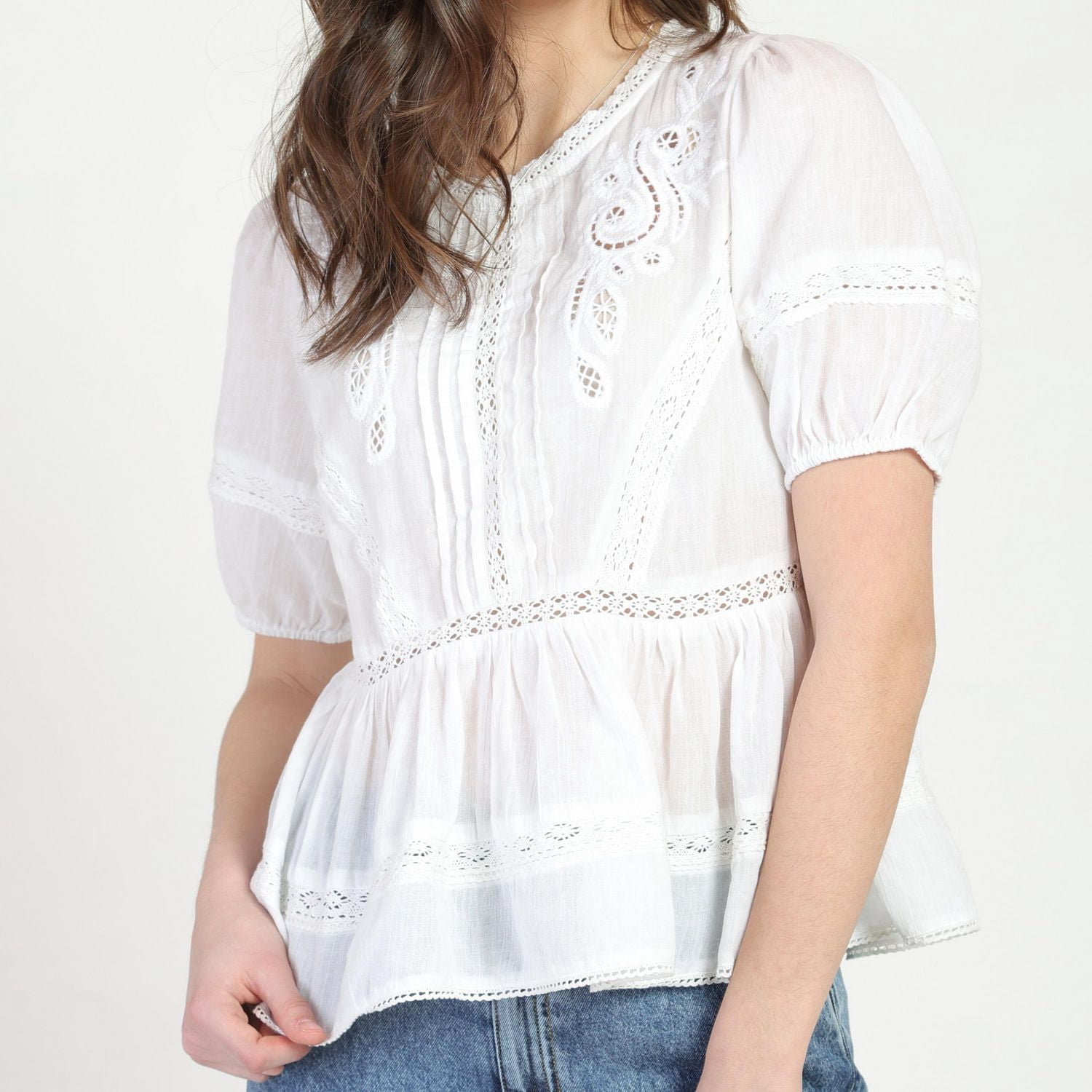 Bloom Girl, Short Sleeve A line Blouse, Sizes XS-XL