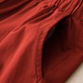 thumbnail image 4 of Timegard Shorts for Women Cotton Linen Elastic Waist Button Wide Leg Ruched Causal Loose Shorts Summer, 4 of 8