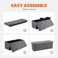 thumbnail image 4 of EDX 30" Storage Ottoman, Foldable Multi-Functional Footrest, Linen Fabric, 350lbs Load Capacity for Bedroom, Grey, 4 of 7
