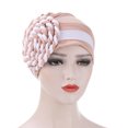 thumbnail image 1 of KIHOUT Beanies Hats Women India Hat Patchwork Braid Muslim Ruffle Chemo Hat Beanie Wrap Cap, 1 of 2