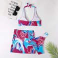 thumbnail image 4 of CEHVOM Ladies Three-piece Bikini Three-piece Short Skirt With Chest Pad Without Underwire, 4 of 5