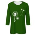 thumbnail image 4 of Plebaso Hauts pour Femmes Manches 3/4 Chemises Décontractées Imprimées Tunique à Col Ras du Cou Hauts Chandails Blouses pour Femmes, 4 of 4