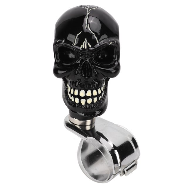 Skull Steering Wheel , Metal Resin Wear Resistant Fade Proof Durable Steering Wheel Control Knob For Car Black,Red