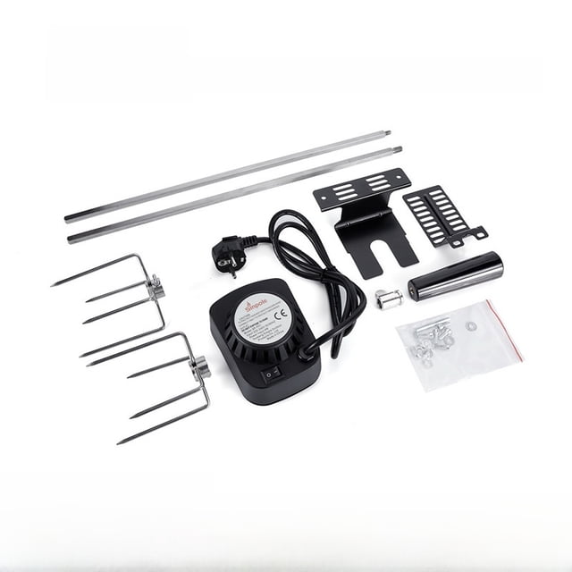 Ensemble de Gril BBQ Électrique en Acier Inoxydable avec Fonction de Rotation Automatique – Outil de Cuisson Portable et Durable pour Intérieur/extérieur pour la Maison, les Restaurants et l'Achat en Vrac (Prise US, SKU0102) – Gril Facile à Utiliser