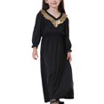 thumbnail image 4 of XZNGL Long Sleeve Dress for Girls Muslim Long Dress Medium Big Girls Long Sleeve V Neck Colorblock Dress Girls Long Sleeve Dress Girls Long Dress V Neck Dress, 4 of 7