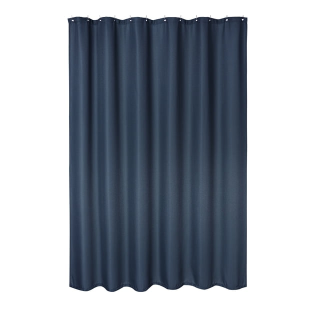 Rideau de Douche à Tissage Gaufré de Qualité Hôtelière – Imperméable, Polyester Résistant aux Champignons, Oeillets Métalliques Résistants à la Rouille, 72x72 Pouces – Déco de Salle de Bain Moderne, Couleur : Bleu Marine