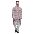 thumbnail image 1 of Atasi Long Sleeve Kurta Printed Button Down Asymmetric Designer Kurta For Boys, 1 of 5