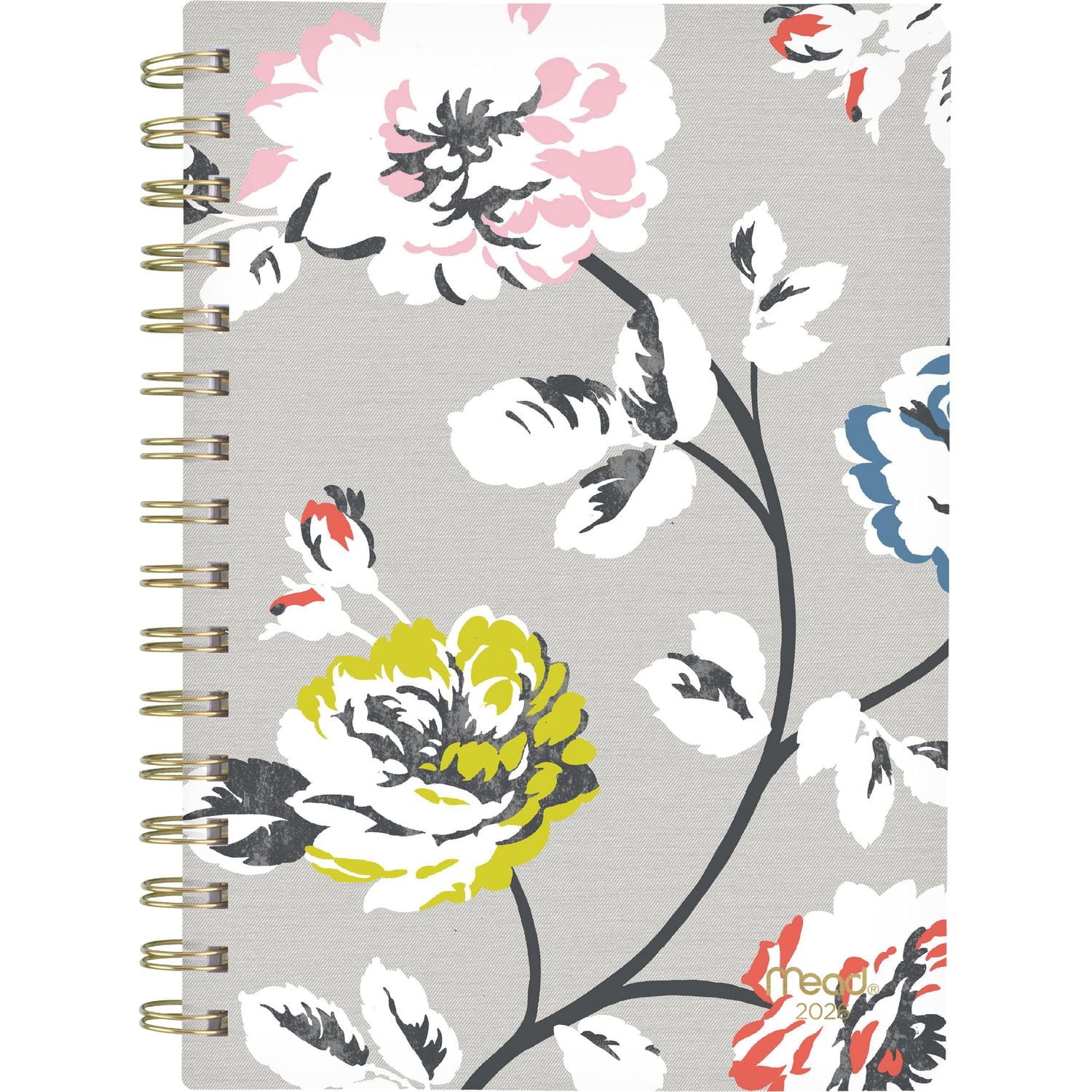 Agenda hebdomadaire Mead® Greyson Floral 2026, petit format, couverture transparente en polyéthylène