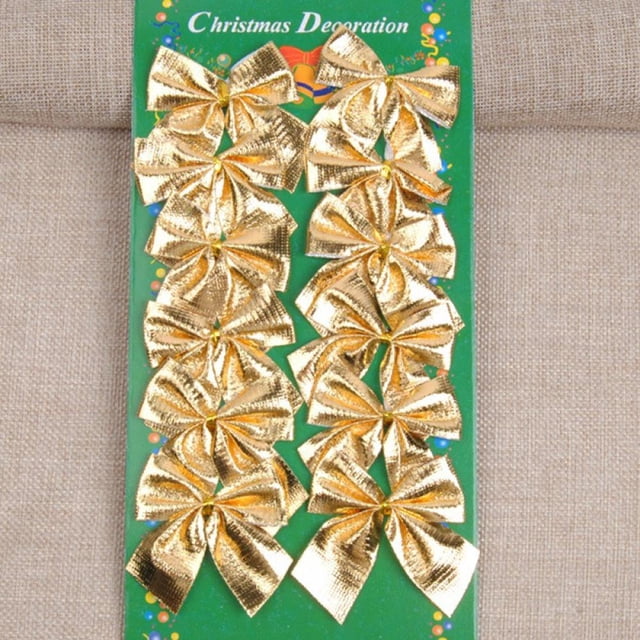 12Pcs Christmas Tree Ribbon Bow Ornaments for Holiday Decor Great Gift Christmas Decoration