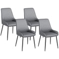 thumbnail image 1 of HOMCOM Dining Chairs Set of 4, PU Leather Kitchen Chairs with Steel Legs, 1 of 10